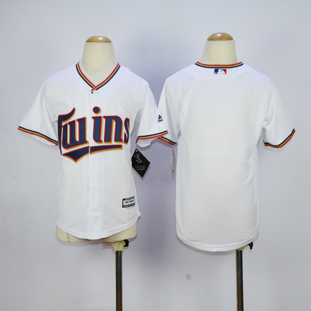 Youth Minnesota Twins Blank White MLB Jerseys->minnesota twins->MLB Jersey